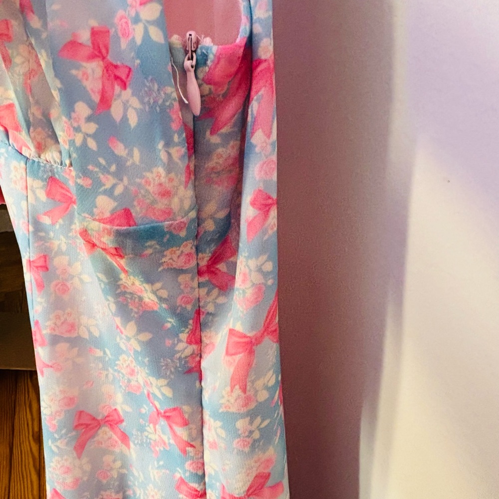 BNWT Sugar Thrillz Pink and Blue Bow Dress - Picture 6 of 6